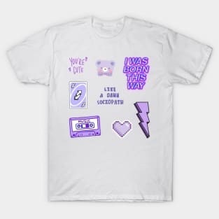 purple bear sociopath pack sticker T-Shirt